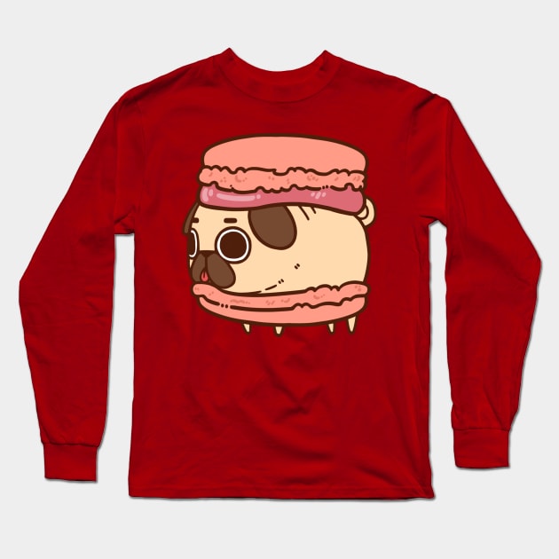 Macaron Puglie Long Sleeve T-Shirt by Puglie Pug 